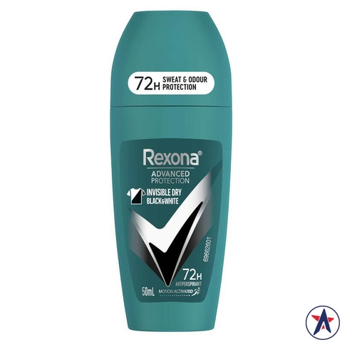 Rolling eliminate odor give Men's Rexona Men Advanced Protection Invisible Dry Black & White 50ml