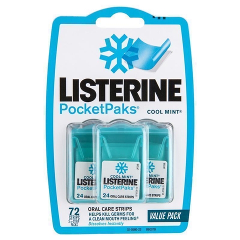 Listerine Pocketpaks Cool Mint mouth fresheners 72 pieces