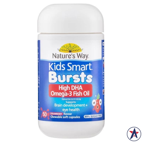 Nature's Way Kids Smart Bursts High DHA Omega-3 Fish Oil 50 Capsules