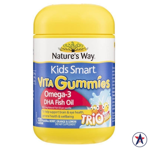 Nature's Way Omega 3 DHA Fish Oil Kids Smart Vita Gummies 120 Pastilles