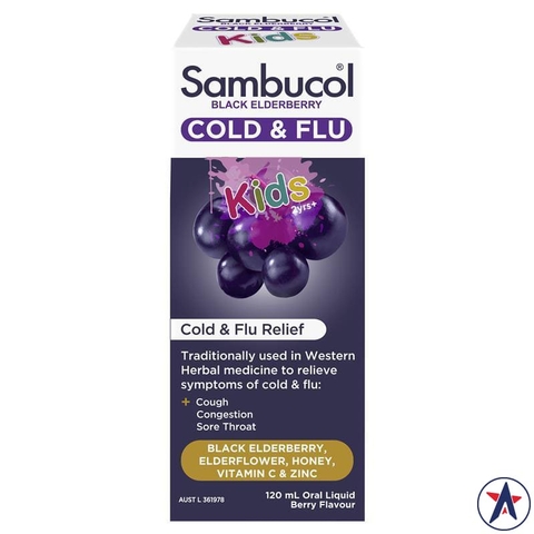 Sambucol Kids Cold & Flu Relief Black Elderberry Flu Syrup 120ml