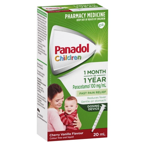 Panadol Children's syrup for pain relief and fever reduction for babies Cherry Vanilla 20ml