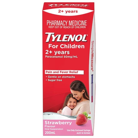 Tylenol Children's syrup for pain relief and fever reduction for babies Strawberry flavor 200ml