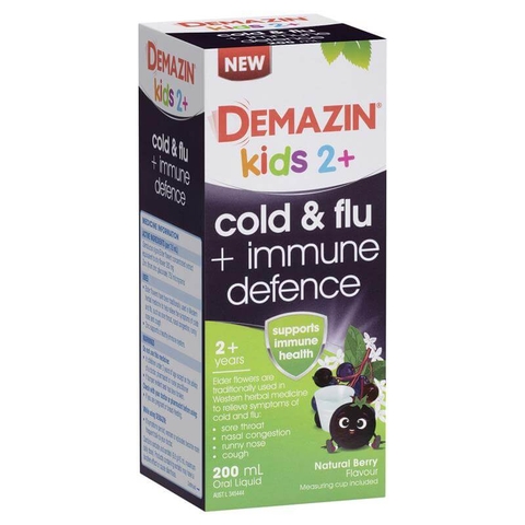 Demazin Kids Cold & Flu + Immune Defense Natural Berry Syrup 200ml