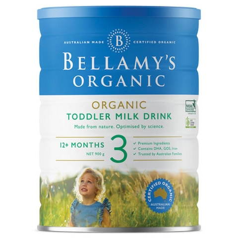 Bellamy's Organic Australian Milk No. 3 Toddler 900g for children from 1-3 years old