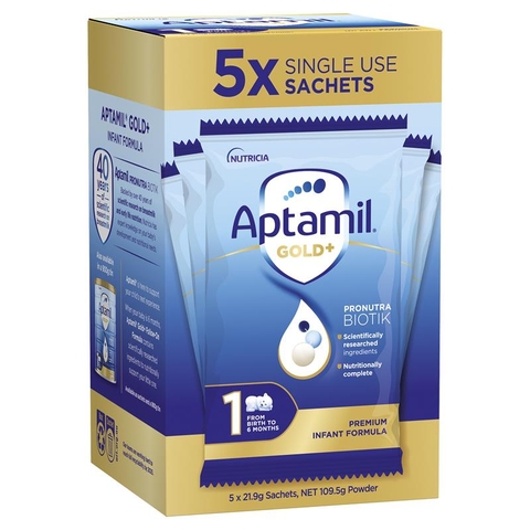 Aptamil Gold No. 1 Pronutra milk powder packets (21g x 5 packets) (0-6 months)