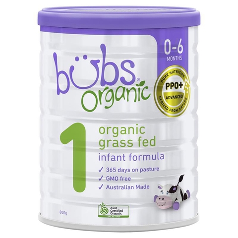Bubs Organic No. 1 Grass Fed Infant Milk 800g for children from 0-6 months
