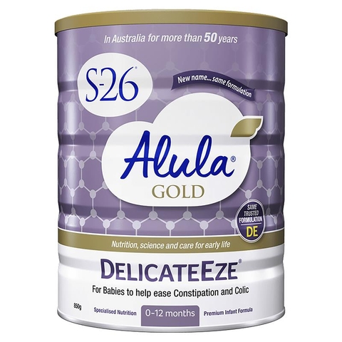 S26 Gold Australian Alula DelicateEze milk 850g for newborns