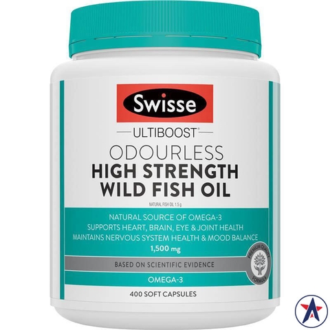 Swisse Odorless High Strength Wild Fish Oil 1500mg 400 capsules