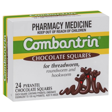 Combantrin Chocolate Squares dewormer 24 pieces