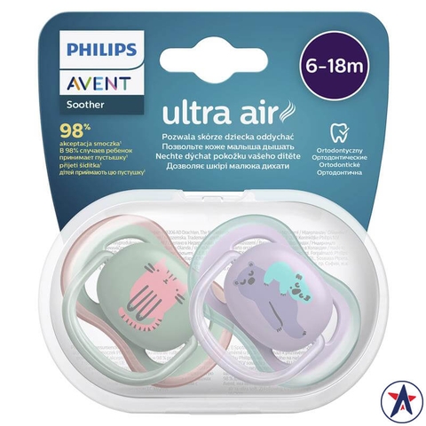 Avent Ultra Air Soother Deco Mixed pacifier for babies from 6 to 18 months
