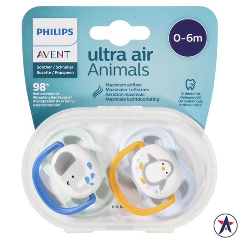 Philips Avent Ultra Air Animals pacifier in animal shape for babies under 6 months