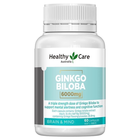 Australian Healthy Care Ginkgo Biloba 6000mg brain supplement, 60 tablets