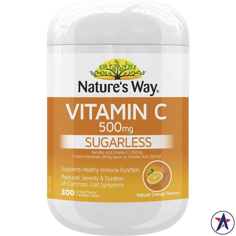 Nature's Way Vitamin C 500mg Sugarless 300 Chewable Tablets