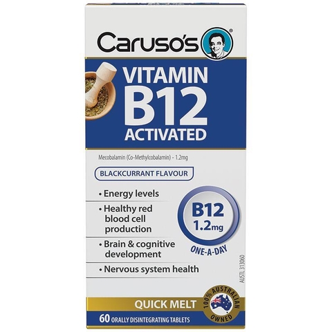 Caruso's Vitamin B12 Activated 1200mcg lozenges 60 tablets