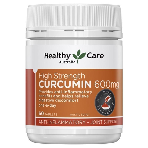 Healthy Care Curcumin 600mg High Strength strengthens bones and joints, 60 tablets