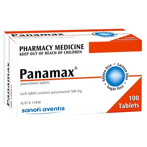 Panamax (Paracetamol) 500mg pain reliever and fever reducer 100 tablets