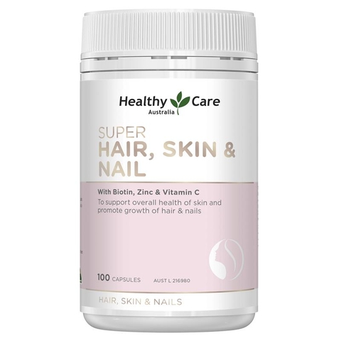 Healthy Care Super Hair Skin & Nail helps beautify skin, nails and hair, 100 tablets