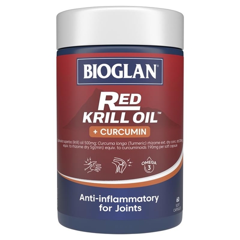 Bioglan Red Krill Plus Curcumin joint pain relief 60 tablets