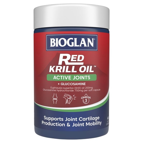 Bioglan Red Krill Oil Active Joints + Glucosamine joint support 60 tablets