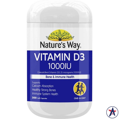 Nature's Way Vitamin D3 1000IU Bone And Immune Health 300 Capsules