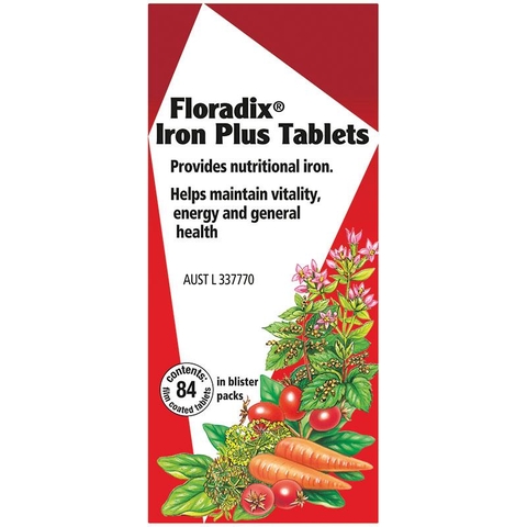 Australian Floradix Iron Plus organic iron tablets 84 tablets