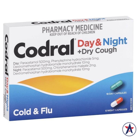 Vienna drink treat have a cold flu & dry cough Codral Cold & Flu + Cough Day & Night 24 tablets