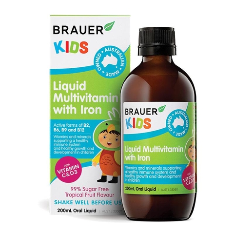 Brauer Kids Liquid Multivitamin with Iron 200ml