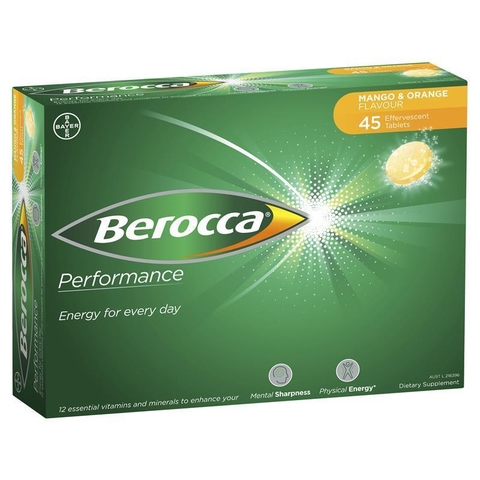 Berocca Mango & Orange Effervescent multivitamin 45 tablets