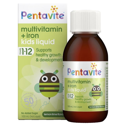 Australian Pentavite Multivitamin + Iron Kids Liquid Syrup 100ml