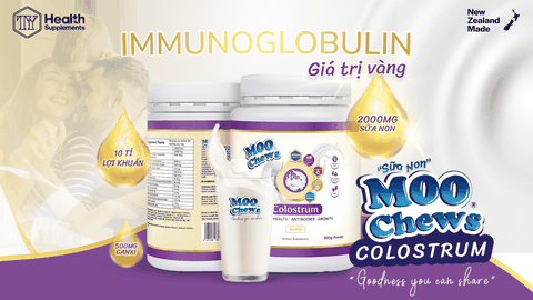 Immunoglobulin - Chìa khóa bí ẩn đằng sau giá trị vàng của sữa non Moo Chews Colostrum
