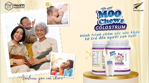 Sữa non Moo Chews Colostrum và hành trình chăm sóc sức khỏe từ trẻ đến người cao tuổi