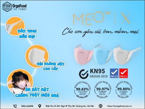 Khẩu trang MEO X - Sự lựa chọn hàng đầu cho sức khỏe của Con