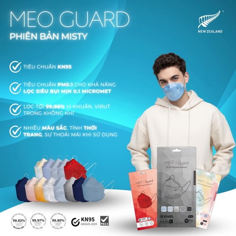 [Combo 100 cái] Khẩu Trang 4D MEO GUARD Thời Trang – Thiết Kế Hiện Đại, Đeo Êm, Phù Hợp Cả Nam & Nữ, Gói 10 chiếc