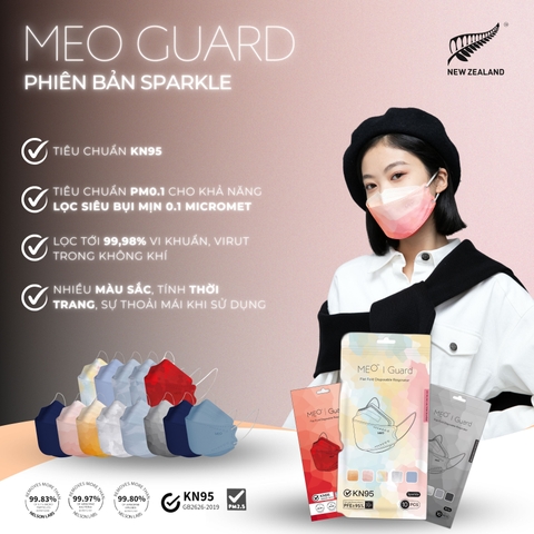 [Combo 100 cái] Khẩu Trang 4D MEO GUARD Thời Trang – Thiết Kế Hiện Đại, Đeo Êm, Phù Hợp Cả Nam & Nữ, Gói 10 chiếc