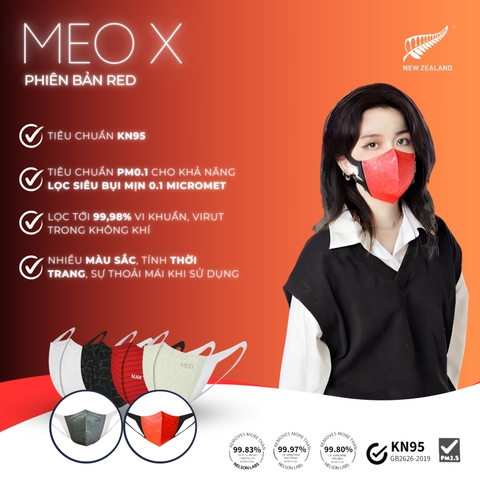 [Combo 100 cái] Khẩu Trang 3D MEO X Chính Hãng – Thiết Kế 3D Hiện Đại, Đeo Êm Tai, Tiện Mang Theo, Gói 3 Chiếc
