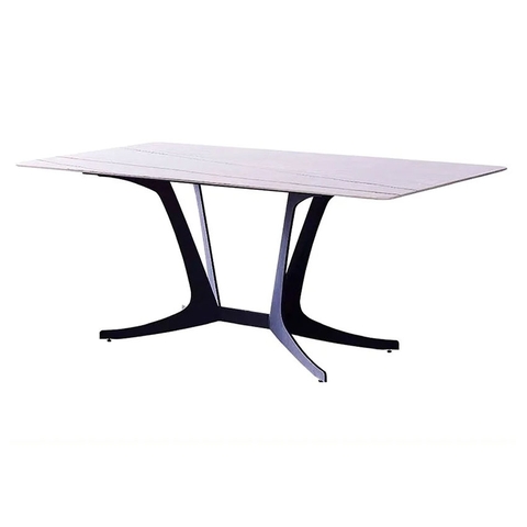 Bàn ăn mặt đá chân sắt BA03