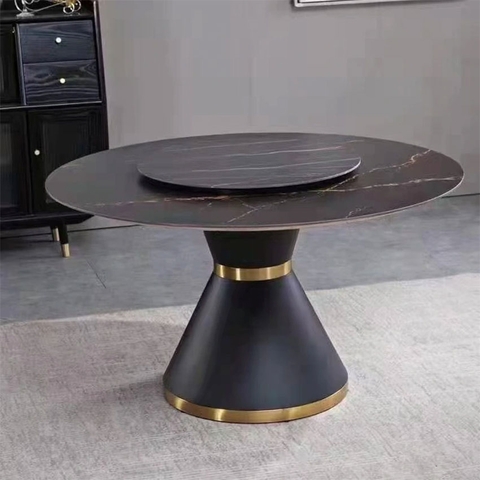 Bàn ăn tròn 2 mặt đá xoay BA05