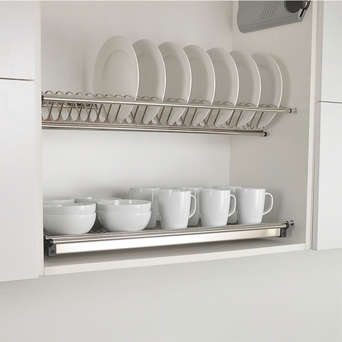 Giá bát đĩa cố định 2 tầng chữ V Inoxen BV60/70/80/90