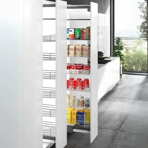 Tủ khô Inox nan tròn cánh kéo rút Inoxen TKT304-630K