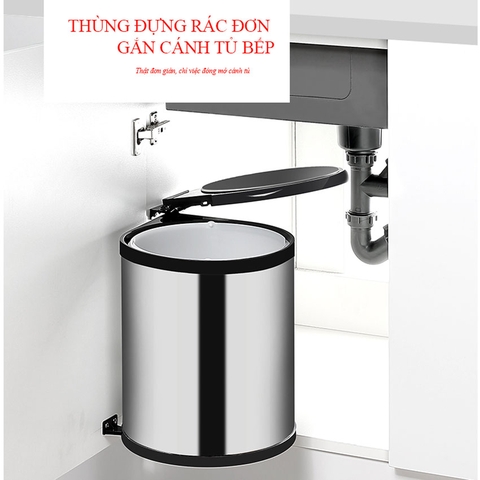Thùng rác đơn bắt cánh mở Inoxen WBH-8L/12L