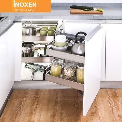 Kệ góc liên hoàn inox hộp Inoxen KGH-90L/R