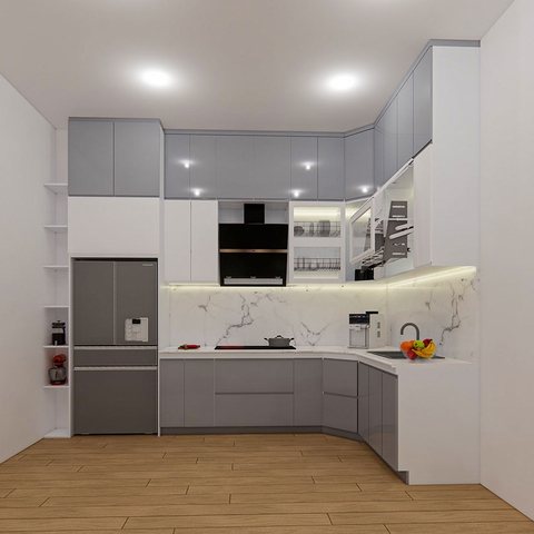 Tủ bếp hiện đại chữ L dài 5.3 mét