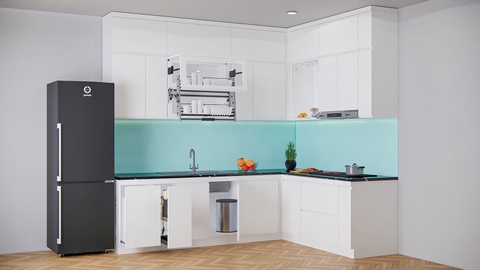 Tủ bếp hiện đại chữ L dài 4 mét