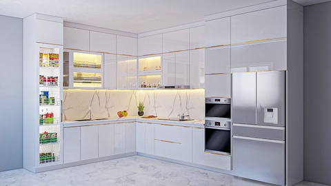 Tủ bếp hiện đại chữ L dài 6.8 mét