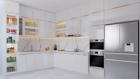 Tủ bếp hiện đại chữ L dài 6.8 mét