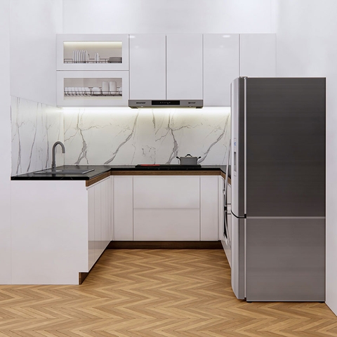 Tủ bếp hiện đại chữ U dài 7.15 mét