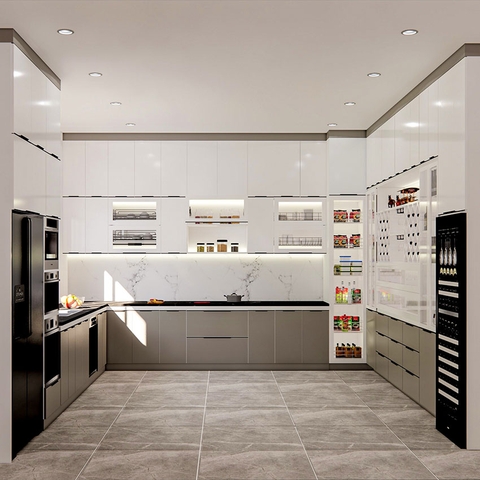 Tủ bếp hiện đại chữ U dài 13.3 mét