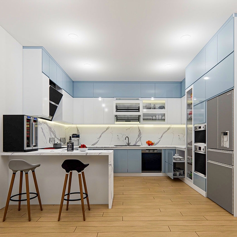 Tủ bếp hiện đại chữ U dài 10.6 mét