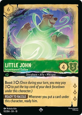 Disney Lorcana ~Whispers in the Well~ Little John - Impermanent Outlaw (92/204) HoloFoil